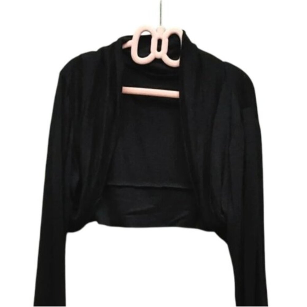 Black shoulder cardigan, EUC, long sleeves, stretchy